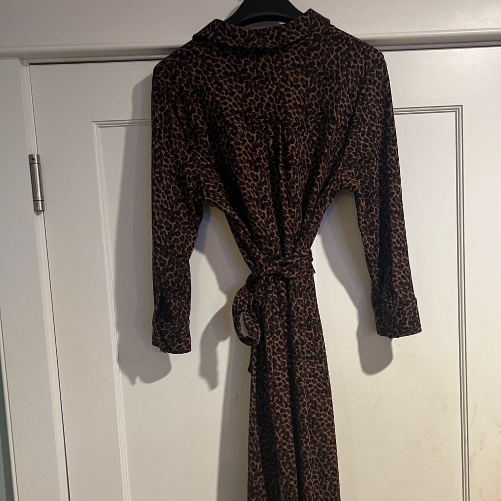 Talbots Leopard Shirt Dress - Sz L - Picture 5 of 9